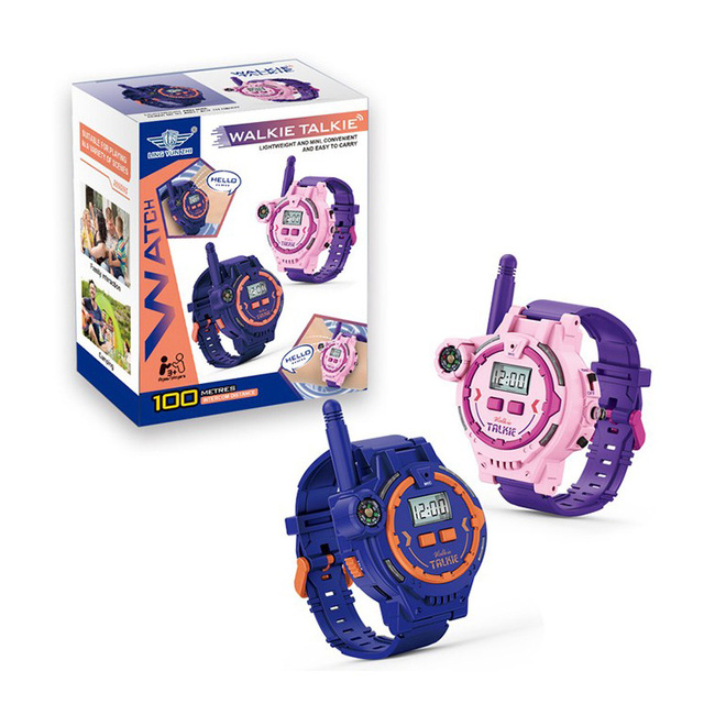 Handheld Transceiver 100M Range Interphone Plastic Walkie-talkie Toys 2PCS Children's Walkie Talkie Watches