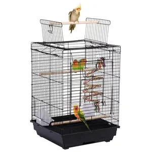 Système de verrouillage de porte détachable en fer forgé de haute qualité, cage pour perroquet dorée, petit oiseau et perroquet, haute qualité, vente en gros,