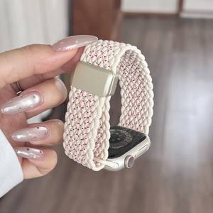 Bracelets de montre en nylon tissé magnétique doux et respirant de couleur vive avec fermoir magnétique pour les modèles de montre Series 11 Ultra/SE 987654 - Product Image 4