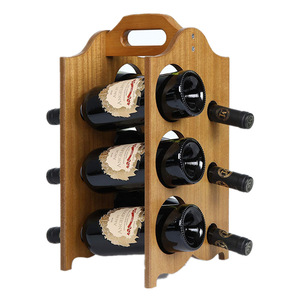 2-Tier Free Standing Walnut Cabinets Pantry Bar Grey Wood Wine Storage Rack