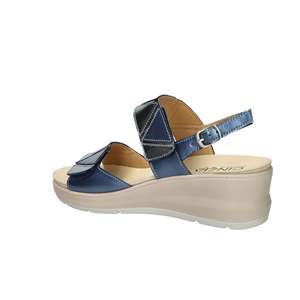 Sandalo con Zeppa Cinzia Soft da Donna in Pelle Blu Stile Estivo - Product Image 2
