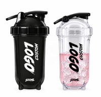 Nouveau style, vente chaude, bouteille shaker personnalisée de 500 ml (18 oz) avec logo imprimé, compatible lave-vaisselle, transparente, pour smoothies, de bonne qualité, gobelets à eau robustes