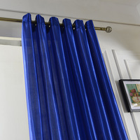 Rideau de luxe en satin de polyester à passe-tringle, résistant aux plis, lavable en machine, panneau uni pour salon et chambre à coucher