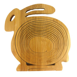 Panier à fruits en bambou naturel de qualité alimentaire, pliable et repliable, vente chaude 2025 - Product Image 4