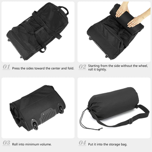 <strong>Large</strong> Foldable Duffle Bag with <strong>Wheels</strong> 85-100L Expandable Wheeled <strong>Holdall</strong> Extra <strong>Large</strong> Travel Rolling Duffel Bags, Black, 30 Inch - Product Image 4