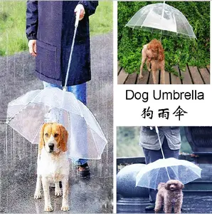 2024 sıcak satış şeffaf şeffaf su geçirmez pet yağmur dişli köpek kedi şemsiye