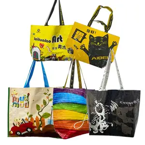 Factory Price Supply Carry Shopping Tote Rpet Bag Pp Woven Bag With Recycle Reusable Custom Logo Pp Laminated Shopping Bag