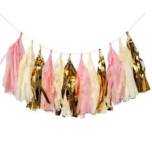 <span class=keywords><strong>Guirlande</strong></span> de pampilles en papier de soie et feuille d'aluminium pour anniversaire, mariage, fête, fournitures, vente en gros EASTTERN - Product Image 2