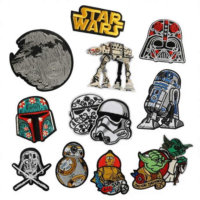 Duoku Computer Embroidered Polyester Thread Fabric Patches with Planet Anime Elements for Clothing Bags Accessories Combo Pack
