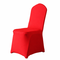 Housses de chaise universelles blanches en polyester extensible et spandex, teintes unies, lavables et amovibles, pour distributeurs en gros