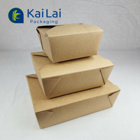 Boîte à nourriture en papier recyclé biodégradable Kailai, boîte à emporter en papier kraft, boîtes à nouilles non imprimées