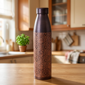 Decorative Modern Copper Etched <b>1</b> <b>Litre</b> Stocked Gift <b>Bottle</b> for Lifestyle Wellness Corporate Gifting Wholesale Export - Product Image 6