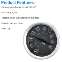 Termometer Anggur SW HOTTEAPOT 2026 Terbaru, Penunjuk Suhu Air Anggur, Tampilan Instan