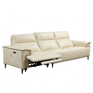 Sofá Reclinable Eléctrico de Cuero de <span class=keywords><strong>3</strong></span> <span class=keywords><strong>Plazas</strong></span> para Cine en Casa, Personalizable de Fábrica, Sofá <span class=keywords><strong>Motorizado</strong></span> de Lujo para Hotel y Hogar - Product Image 4