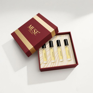 Juego de descubrimiento de Perfume de lujo de 10ml con tapa de aluminio caja de papel personalizada para mujeres/hombres botella de suero para el cuidado de la piel muestras forro de esponja - Product Image 3