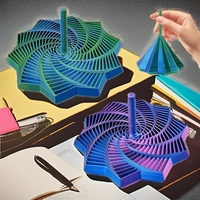 2 Piezas de Estrella Sensorial Expandible Impresa en 3D, Hexágono Fractal Giratorio de 4.3 Pulgadas, Espiral Envolvente, Torre Giratoria Antiestrés