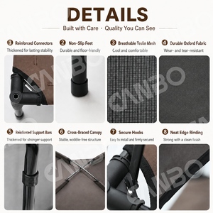 Lit surélevé pour animaux de compagnie CanboPet avec auvent, lits rafraîchissants pour chiens pour l'intérieur et l'extérieur, lit pour chien surélevé pliable - Product Image 6