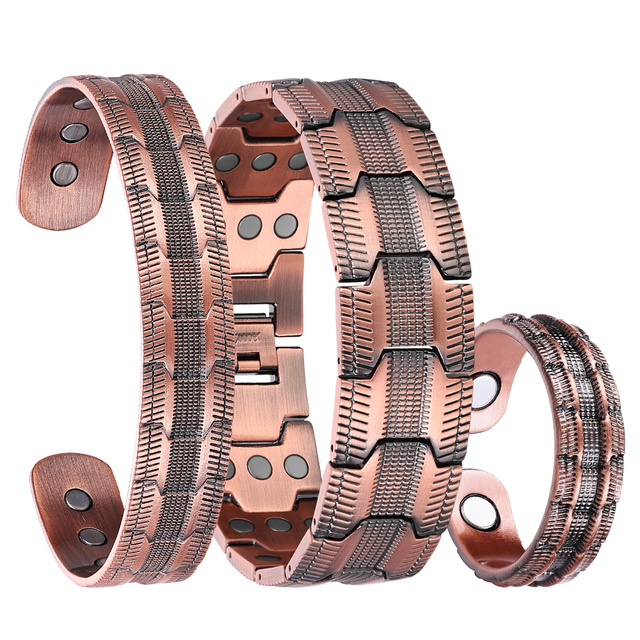 Pure Copper Magnetic Bracelet for Arthritis Sufferers Senior Pain Relief Daily Wear