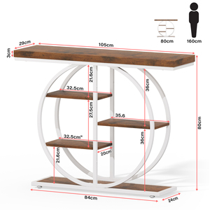 <span class=keywords><strong>Consola</strong></span> Estrecha y Delgada para Entrada o Pasillo <span class=keywords><strong>con</strong></span> Cajón, Mesa Auxiliar Pequeña para Sala de Estar, Mesa de Centro Ocasional para Decoración del Hogar - Product Image 4