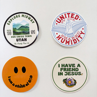 Autocollants ronds en vinyle PVC imperméables, résistants aux intempéries, autocollants adhésifs, logo de marque, découpe personnalisée, vente chaude