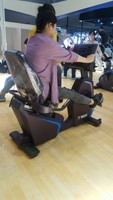 Vélo d'exercice commerciale à dossier inclinable SHQC-2020B avec résistance magnétique réglable, équipement de cardio-training pour salle de sport