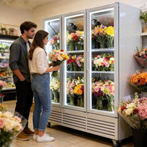 Réfrigérateur vertical commercial à quatre portes pour la conservation et la présentation de fleurs fraîches - Product Image 4