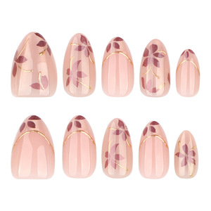 Nouveaux styles d'<span class=keywords><strong>ongles</strong></span> artificiels en amande, œil de chat français, rose, de haute qualité, vente en gros, ensemble d'<span class=keywords><strong>ongles</strong></span> artificiels à presser avec <span class=keywords><strong>colle</strong></span> - Product Image 2