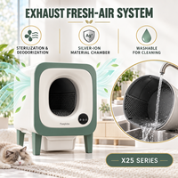 Bac à litière automatique pour chat X25, toilette pour chat autonettoyante avec ramassage automatique et ensachage des déchets pour usage domestique en intérieur