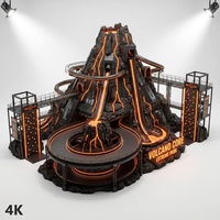 Parque de Juegos Interior con Temática Volcánica para Deportes Extremos, con Pista de Go-Karts Integrada y Toboganes Verticales para Adolescentes