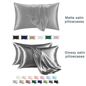 <span class=keywords><strong>Taie</strong></span> <span class=keywords><strong>d</strong></span>'<span class=keywords><strong>oreiller</strong></span> en satin mat ultra doux et soyeux avec logo personnalisé pour les cheveux et la peau, respirante et soyeuse - Product Image 2