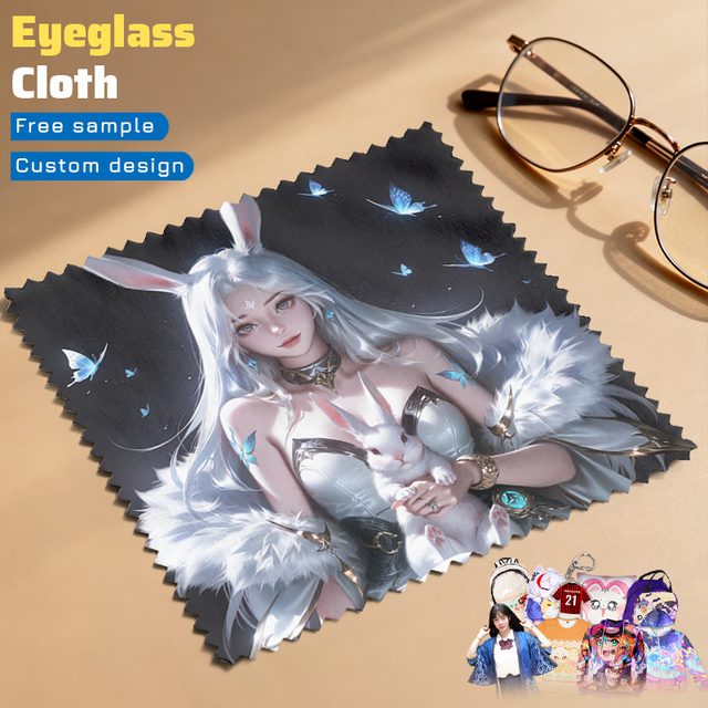 Durable Microfiber Cleaning Cloth Custom Anime Illustration Print Multi-functional Screen Cleaner Cloth for Phone and Tablet