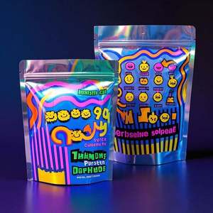 Sacs en mylar imprimés mat 3.5g avec fermeture à glissière Sacs en mylar étanches à l'humidité et aux odeurs Chewing-gum Sushi Nourriture pour animaux domestiques - Product Image 1