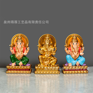 รูปปั้นพระพิฆเนศเรซิ่นอินเดีย รุ่น DHX 001 ของตกแต่งบ้านสไตล์ศิลปะ ของขวัญ - Product Image 4