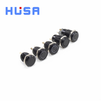 Interrupteur à bouton-poussoir métallique HUSA à oxydation noire, à verrouillage momentané, IP65, 250V, 1NO, 12 volts, 12 mm, LED pour modification automobile, ordinateur