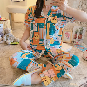 Nouvelle Collection 2025 – <span class=keywords><strong>Pyjama</strong></span> <span class=keywords><strong>Femme</strong></span> en Soie de Lait Tricotée Respirante à Manches Courtes – Ensemble Décontracté pour l'Été, l'Automne et le Printemps – Prix Abordable - Product Image 2