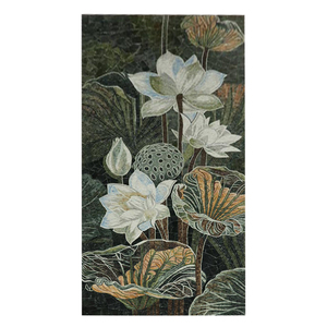 Mosaïque murale en marbre et verre, motif floral moderne fait main, personnalisable Schomex, épaisseur 10 mm, design graphique intérieur. - Product Image 4