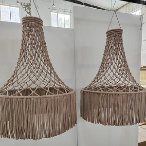 Décoration murale de luxe en <span class=keywords><strong>macramé</strong></span> tressé à plusieurs niveaux, style Art Déco, avec pompons, pour intérieurs à plafonds hauts – Idéal comme cadeau de pendaison de crémaillère - Product Image 4