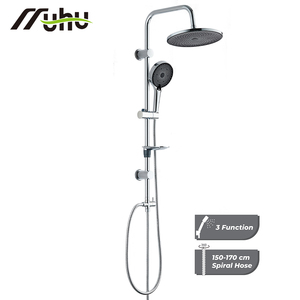 Set Doccia Premium in Acciaio Inossidabile Montato a Parete con Colonna Doccia a Pioggia, Rubinetti e Miscelatori Cromati Regolabili - Product Image 2