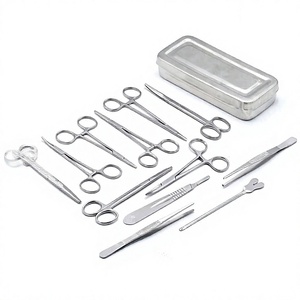 Ensemble d'instruments chirurgicaux de base de qualité supérieure, norme allemande, pour interventions chirurgicales mineures, 13 pièces avec boîte, approuvé CE et ISO - Product Image 1