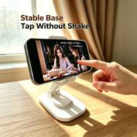 Support de téléphone de bureau réglable en hauteur avec rotation à 360 degrés, en matériau ABS, anti-vibration, antidérapant, support portable pour utilisation sur bureau