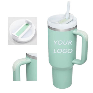 Vente en gros de gobelets isothermes pour enfants de 14 oz, 20 oz, 30 oz et 40 oz, en acier inoxydable, avec poignée et logo sur le couvercle - Product Image 2
