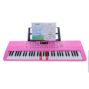 คีย์บอร์ดอิเล็กทรอนิกส์สำหรับเด็ก 61 คีย์ สีชมพู พร้อมไมโครโฟนและแหล่งจ่ายไฟ สำหรับเด็กอายุ 5-14 ปี ของเล่นเสริมพัฒนาการ - Product Image 1