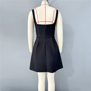 Vestido elegante de manga larga con cuello redondo para mujer, vestido de encaje en contraste, ajustado, Color sólido, cintura con volantes, cena, fiesta, vestido de novia - Product Image 2