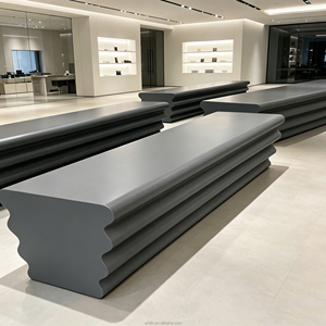 Banco de Asientos Rectangular Ondulado de Múltiples Niveles Y386, Asiento Artístico Creativo para Cafetería, Decoración de Exteriores, Adorno Fotográfico, Asiento de Descanso - Product Image 1
