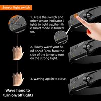 Lampe frontale à capteur COB rechargeable au lithium-ion, faisceau LED, étanche IP44, 5 modes, 340 lumens, noire, garantie 1 an