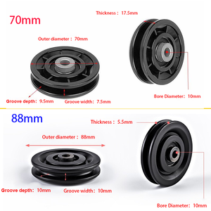 जिम केबल मशीनों और फिटनेस उपकरणों के लिए लंबे जीवन के साथ 50 मिमी काले नायलॉन रस्सी शेव पुली - Product Image 3