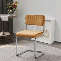 Chaise de salle à manger moderne en velours écologique, pieds en métal, design sans accoudoirs, pour la maison, le bar, le bureau, l'appartement, la cave à vin, la salle de bain