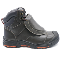 MAXITOUGH Bottes de travail en cuir gaufré grain de soudure avec embout en acier PU/semelle en caoutchouc Protection de la semelle extérieure Bottes de sécurité minière pour hommes