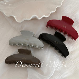 Version coréenne étiquette dorée pince à cheveux pour femmes couleur Morandi texture simple haut <span class=keywords><strong>de</strong></span> gamme élégant nouveau style accessoires <span class=keywords><strong>de</strong></span> cabine <span class=keywords><strong>photo</strong></span> - Product Image 2