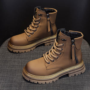 2025 nuevas <span class=keywords><strong>botas</strong></span> Martin de cuero de Otoño de celebridades de Internet, zapatos de mujer, <span class=keywords><strong>botas</strong></span> cortas altas de estilo británico de fondo grueso - Product Image 3
